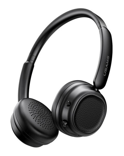 USAMS headphones SR01, ασύρματα, ANC, Φ40mm, 350mAh, μαύρα