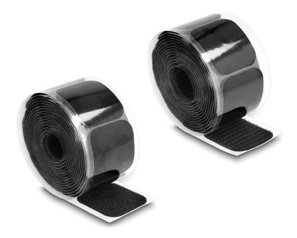 POWERTECH αυτοκόλλητα τύπου Velcro TIES-067 σε ρολό 5m, 45x50mm, μαύρο