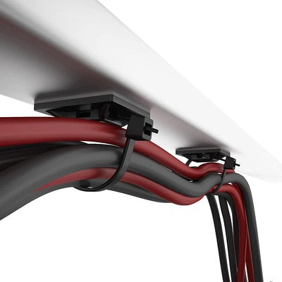 POWERTECH βάσεις δεματικών καλωδίων TIES-081, 3M αυτοκόλλητο, 2.82x2.82cm, μαύρο, 50τμχ