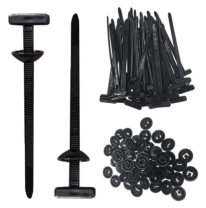 POWERTECH δεματικά καλωδίων TIES-082, 5x90mm, μαύρα, 50τμχ