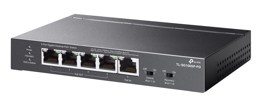 TP-LINK desktop switch TL-SG1005P-PD, 5x Gigabit θύρες, PoE+, UN/1.0