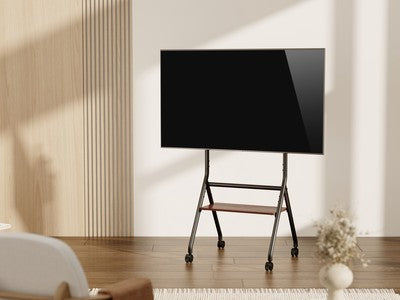 BRATECK βάση τηλεόρασης δαπέδου TTF13E-46FW, 37-86", έως 80kg, με ράφι & ροδάκια