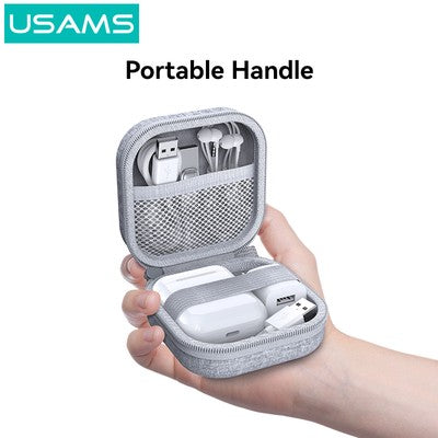 USAMS θήκη οργάνωσης ακουστικών Bluetooth ZB351, 9.5x9.5x5cm, γκρι