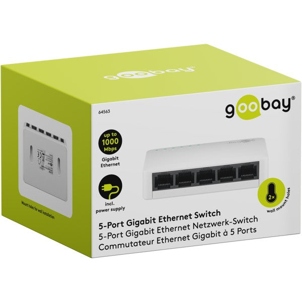 Goobay Gigabit Ethernet Switch 5 Θυρών 64563 Λευκό