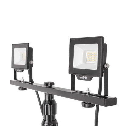 Avide LED Flood Light Slim Αισθητήρας PIR, SMD 2x30W CW 6400K 2 Κεφαλές με Τρίποδο