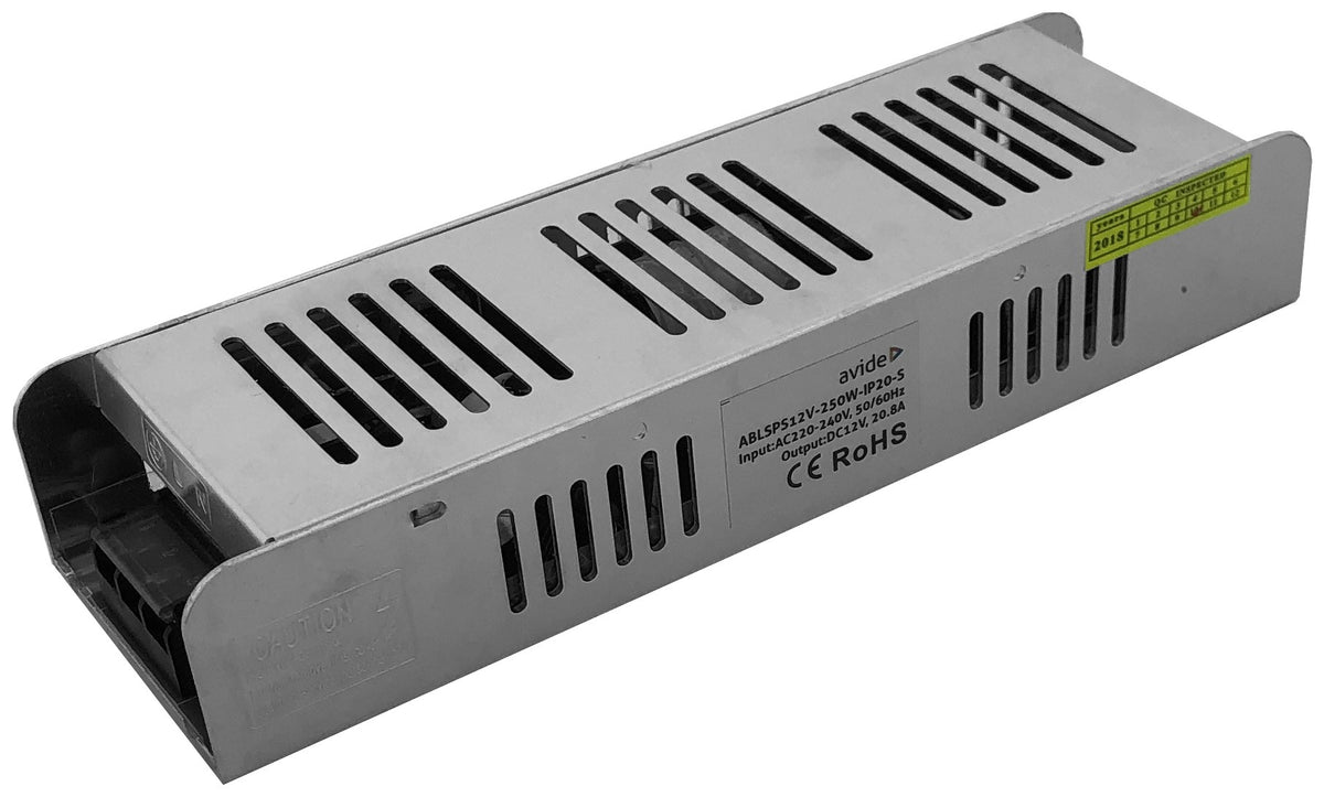 Avide Τροφοδοτικό 12V 250W IP20 Slim