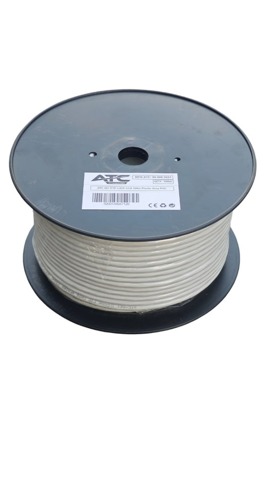 ATC-661 Στροφείο FTP CAT6 CCA Πλαστικό Γκρι 100m
