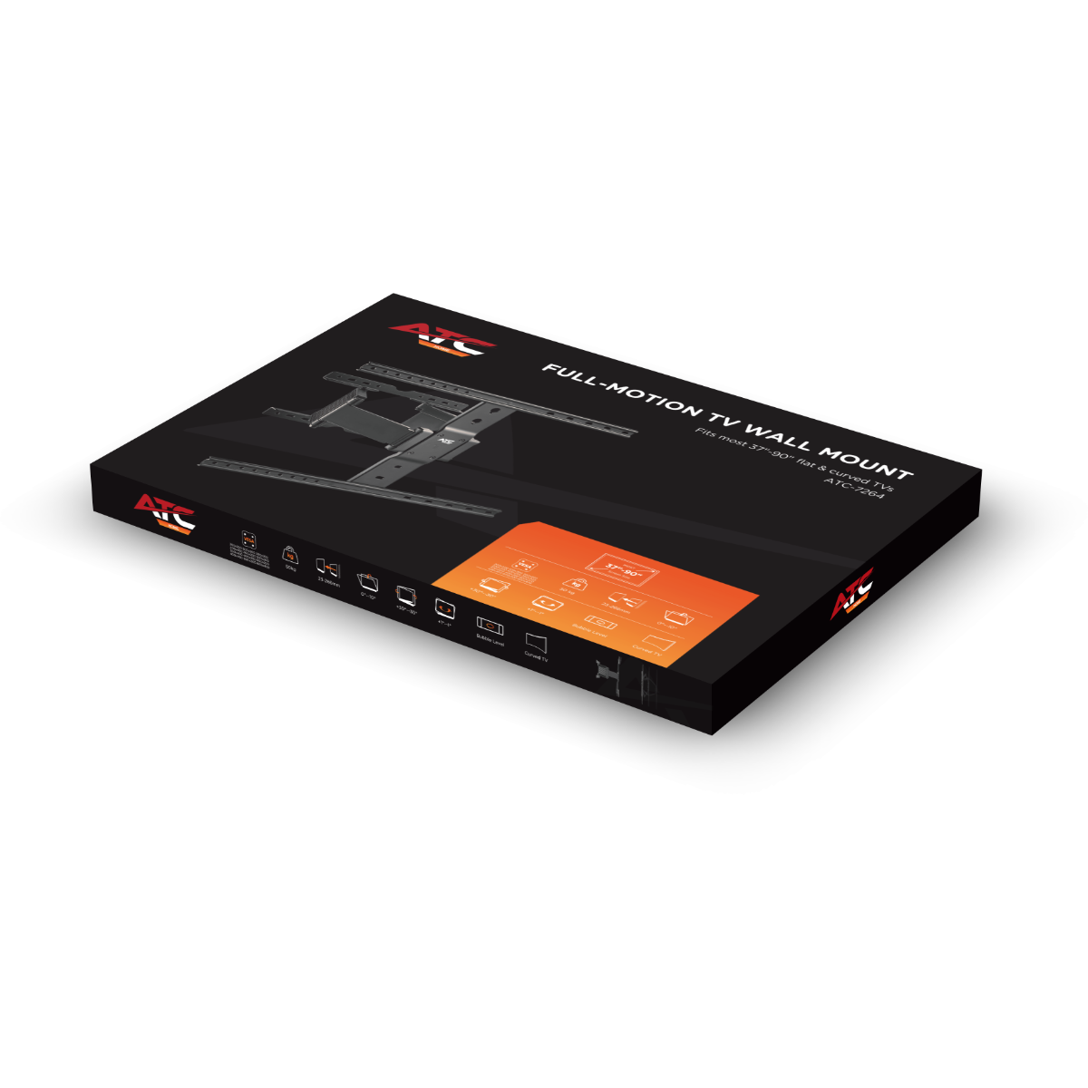 ATC-7264 Βάση Τηλεόρσασης Επιτοίχια Ultra Slim Αρθρωτή 37" - 90"