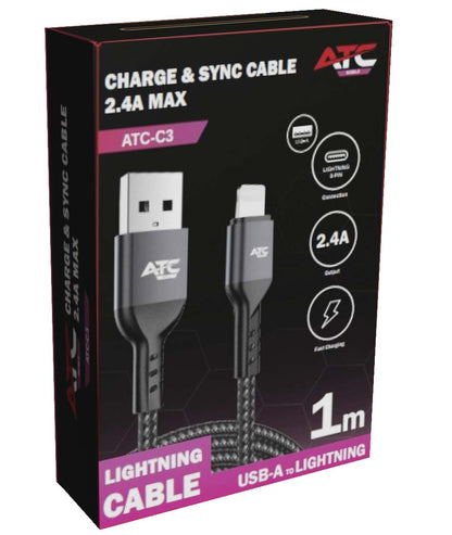 ATC-C3 Charge & Sync Cable USB A/L 2.4A max