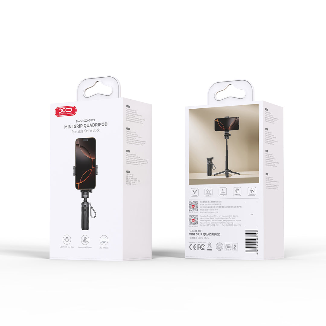 XO SS21 Πολυλειτουργικό Mini Bluetooth Selfie Stick 4 σε 1