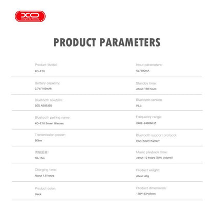 XO E16 Smart Ποδηλατικά Γυαλία Ηλίου Χρυσό