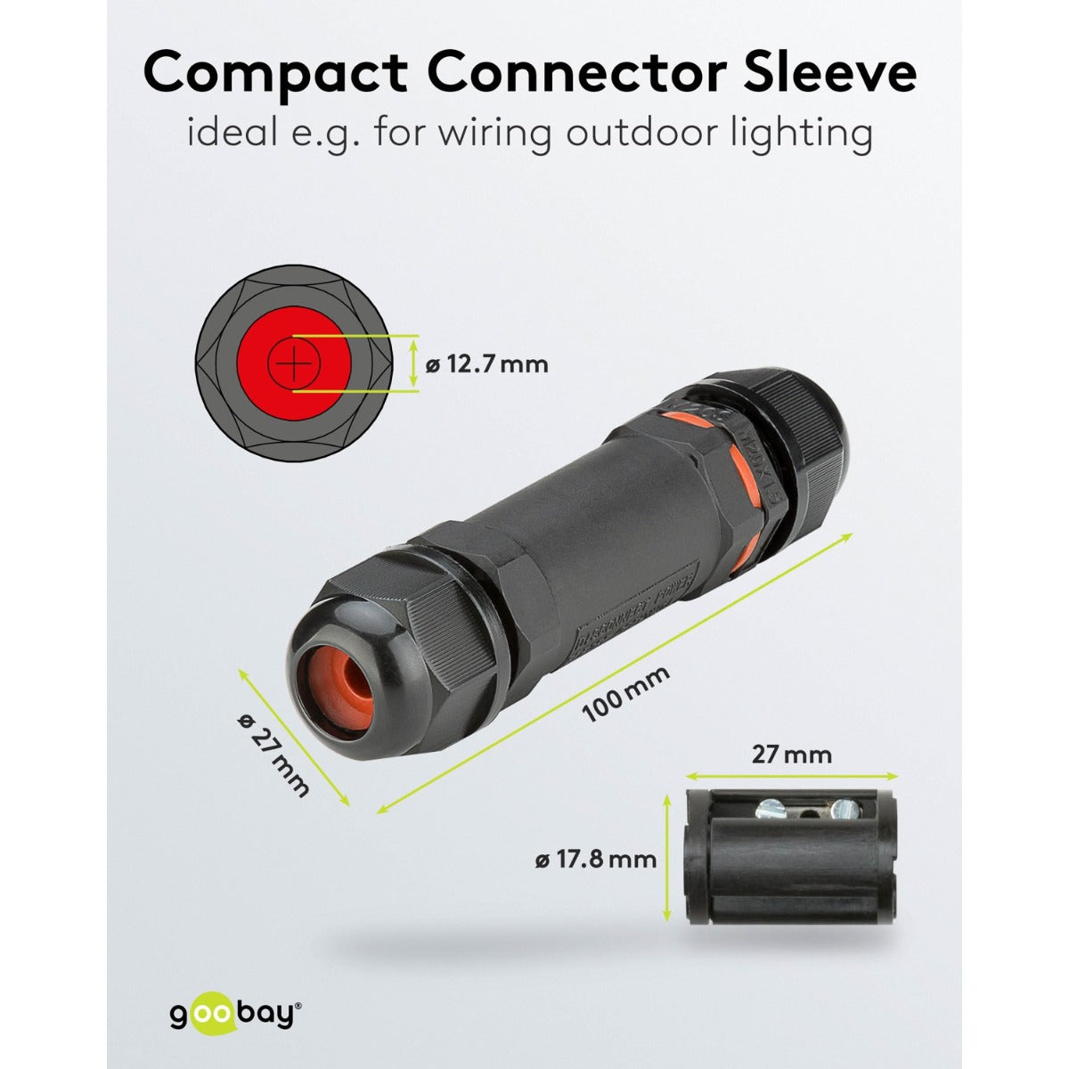 Goobay Σύνδεσμος καλωδίου10 cm IP68 (81292)