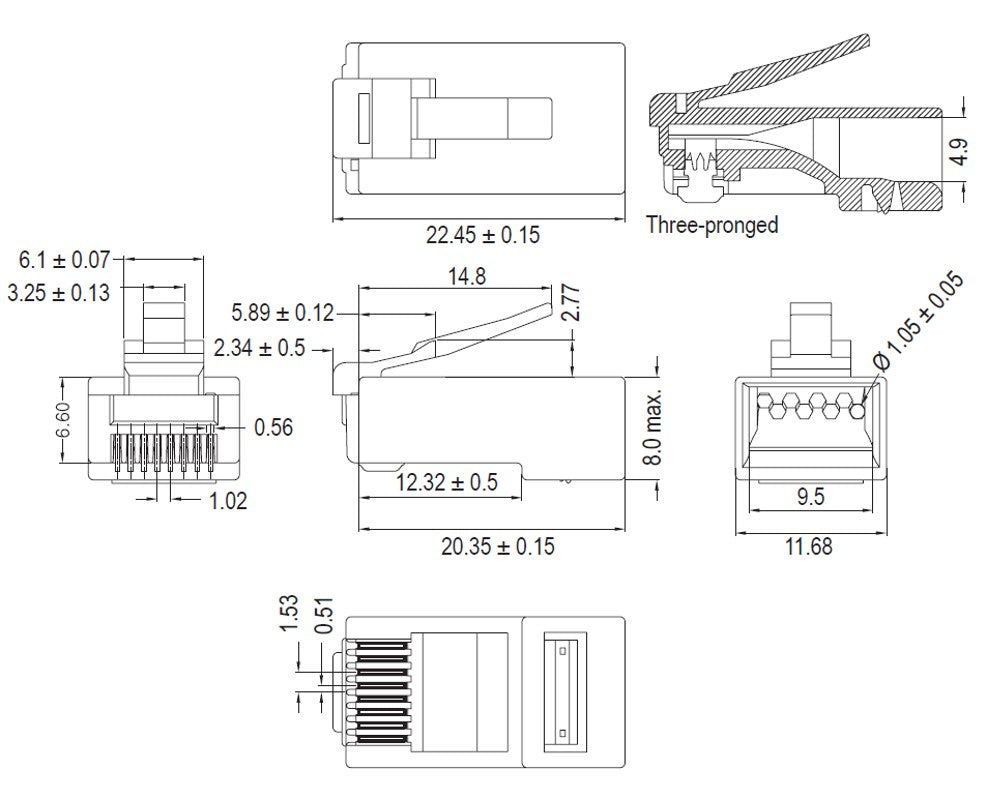 Goobay Φις Δικτύου RJ45 CAT 6 UTP χωρίς Θωράκιση 93828