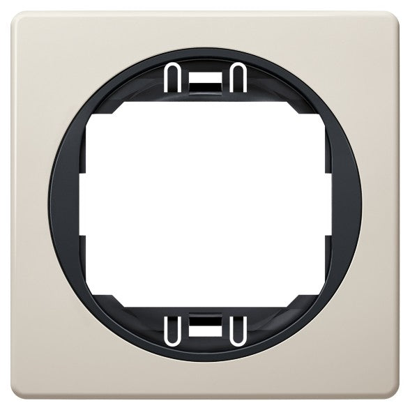 EON E6801.9E One-gang frame 80x80, beige with black holder