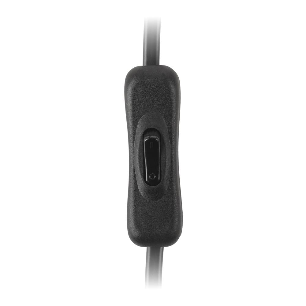 Entac Rewireable Καλώδιο 2G0.75 με Διακόπτη ON/OFF Μαύρο 2.5m