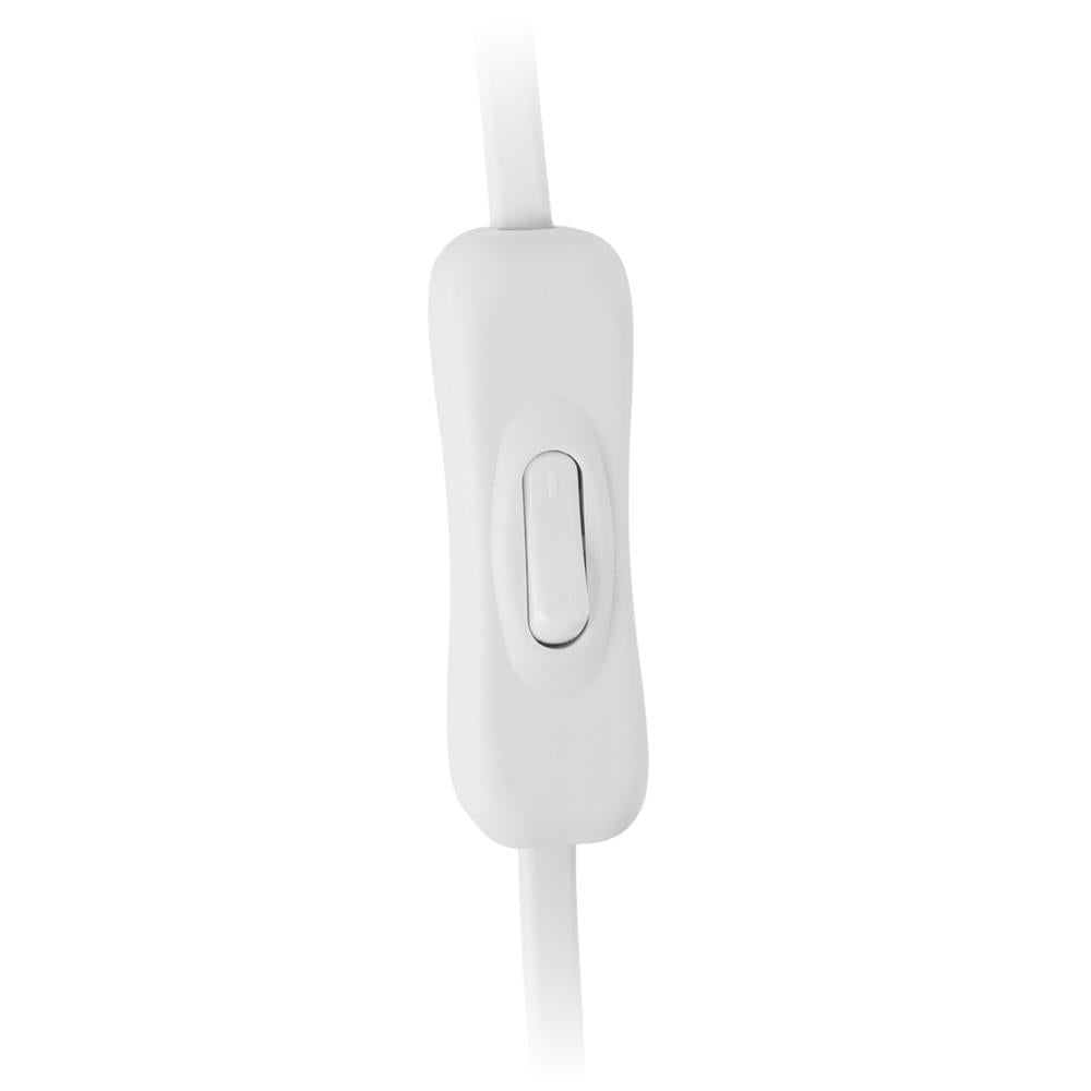 Entac Rewireable Καλώδιο 2G0.75 με Διακόπτη ON/OFF Λευκό 2.5m