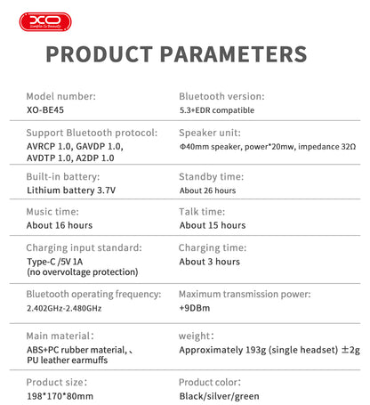 XO BE45 Beiguo Φορητά Ακουστικά Bluetooth Ασημί