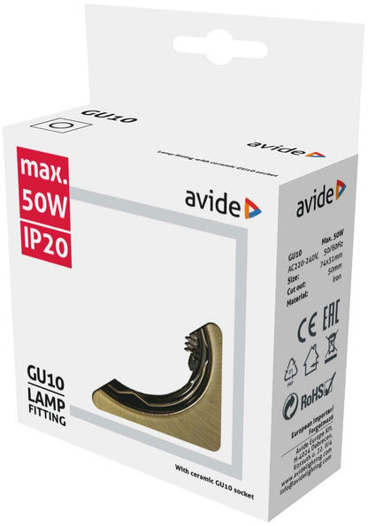 Avide GU10 Πλαίσιο Τετράγωνο Χαλκός