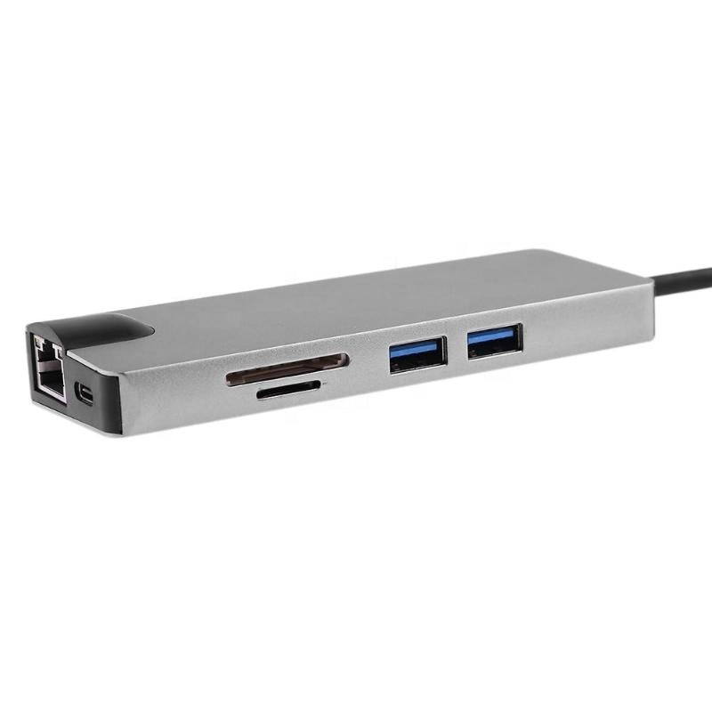 Μετατροπέας 8in1 USB C hub RJ45 HDMI USBx2 VGA SD TF USB3.0x2