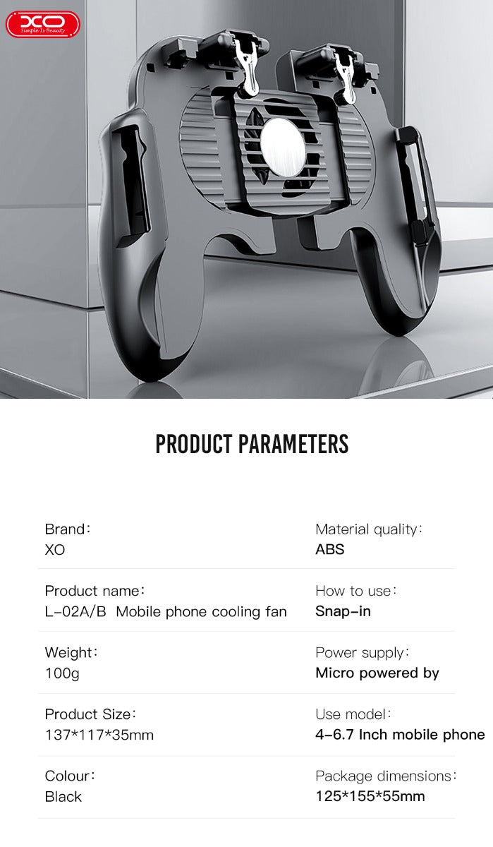 XO-H6B Ασύρματο Gamepad Με Ψύκτρα (με μπαταρία)