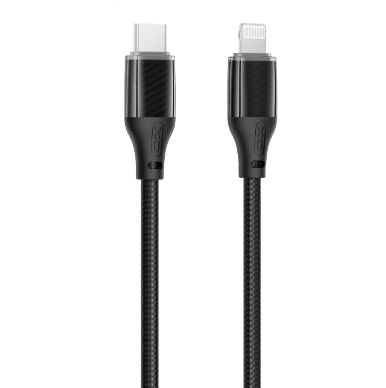 XO NB-Q291A Braided Lightning σε Type-c 27W Καλώδιο Μαύρο