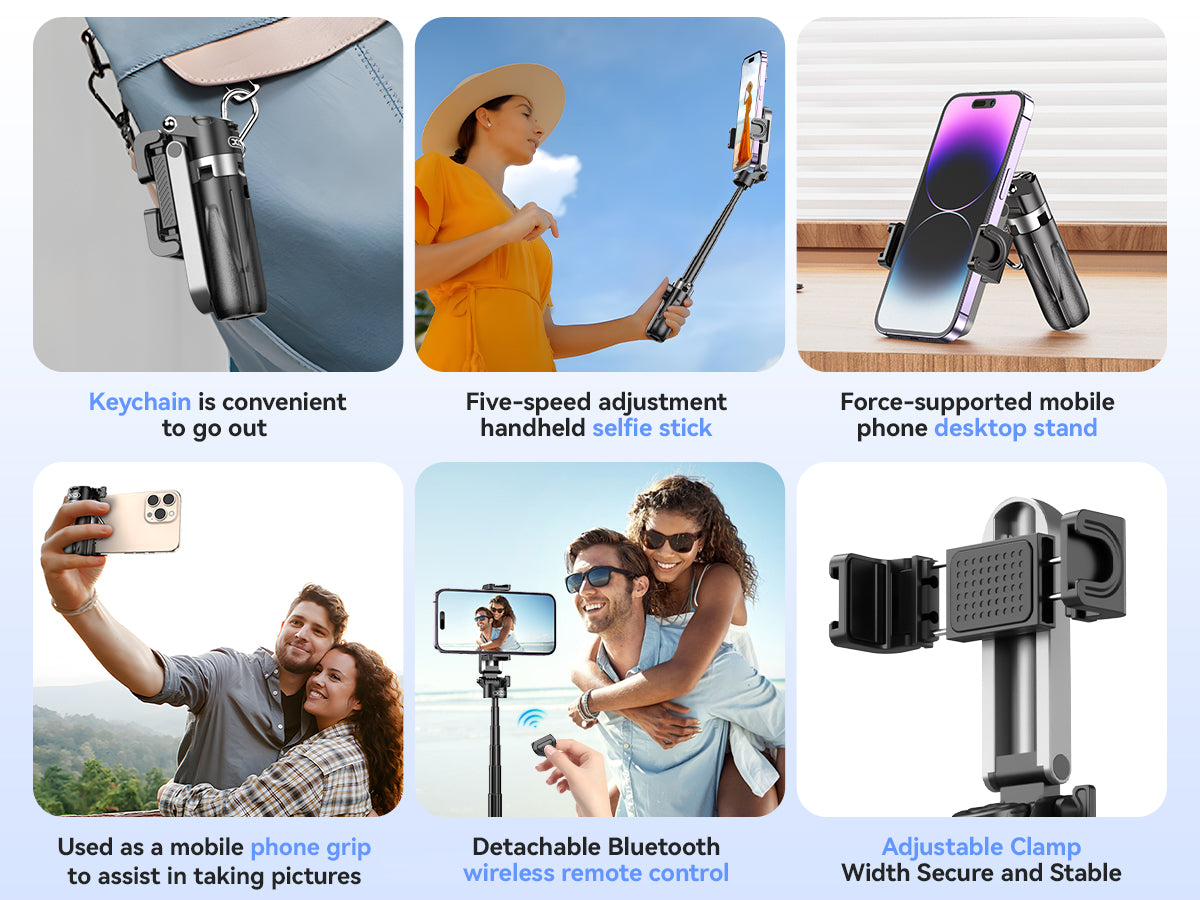XO SS21 Πολυλειτουργικό Mini Bluetooth Selfie Stick 4 σε 1