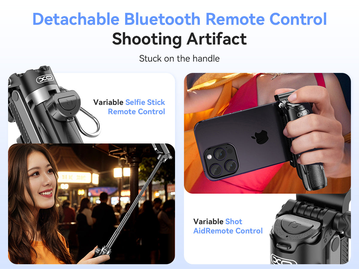 XO SS21 Πολυλειτουργικό Mini Bluetooth Selfie Stick 4 σε 1