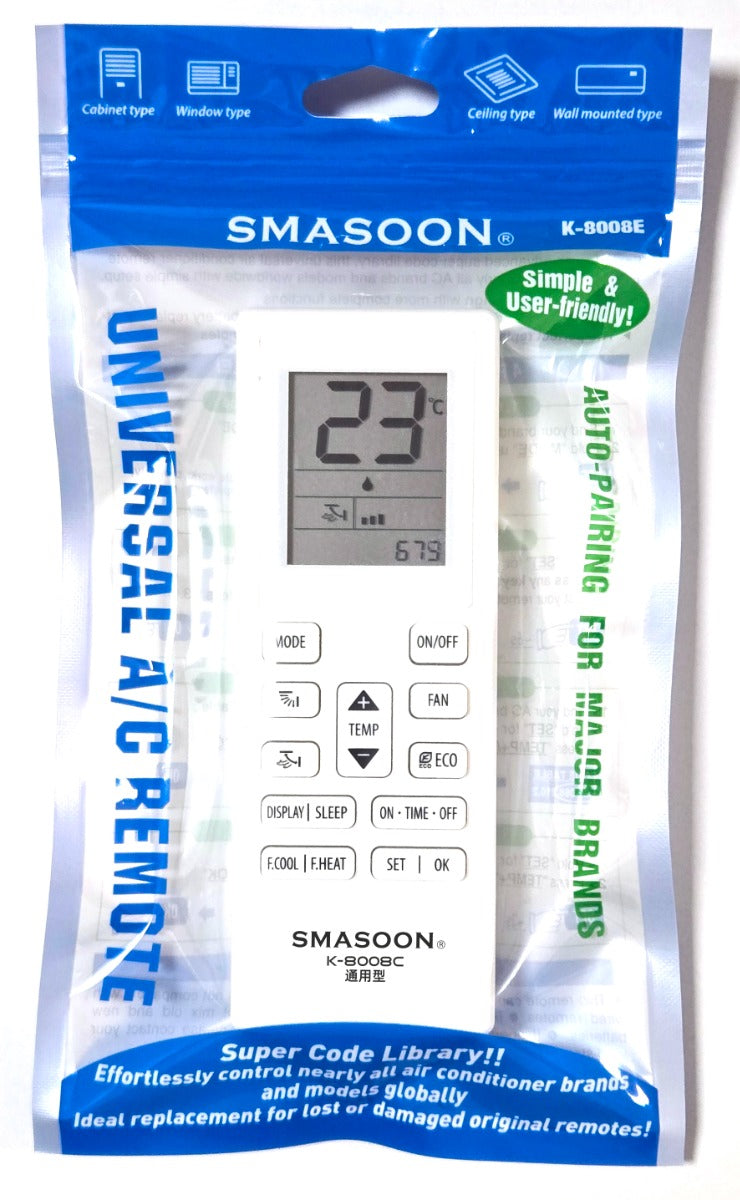 SMASOON K-8008E Universal Τηλεχειριστήριο Κλιματισμού Πράσινο
