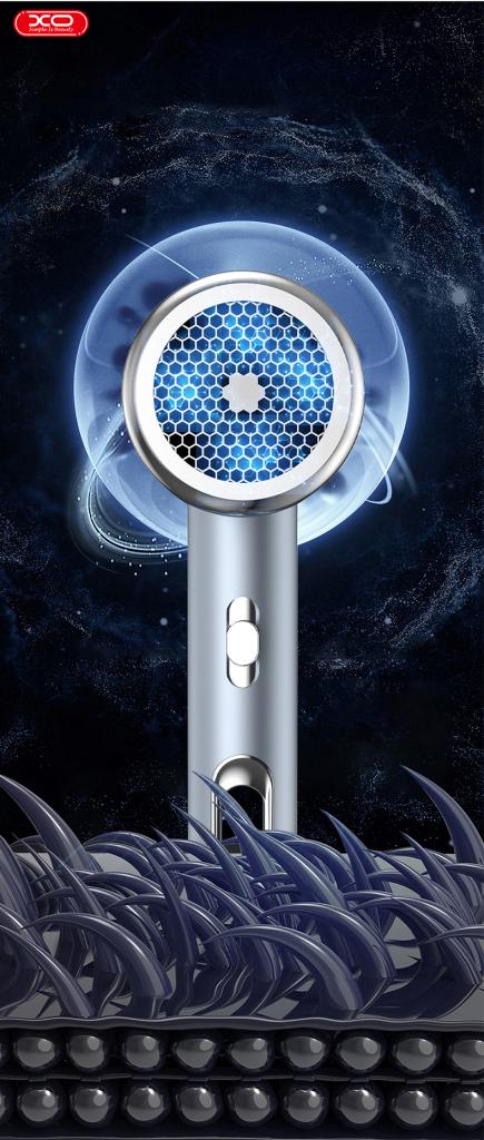 XO CF2 1600W Πιστολάκι Μαλλιών Ταξιδίου Μπλέ
