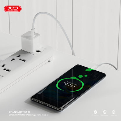 XO NB-Q260A Καλώδιο Φόρτισης Type-C σε Type-C 60W 1Μ
