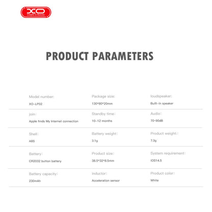 XO LP02 MFI Bluetooth Εντοπισμού Συσκευής Apple