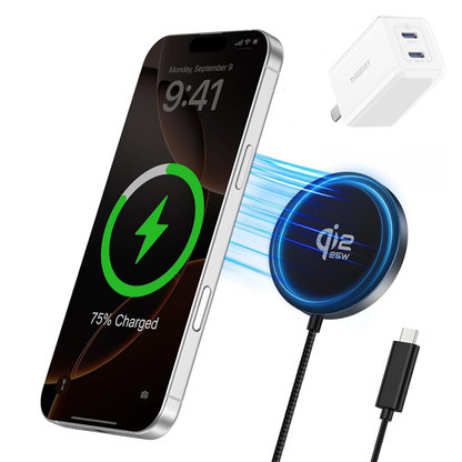 XO JH025 Μαγνητικός Ασύρματος Φορτιστής 25W USB-C Καλώδιο 1,2 μ Μαύρος