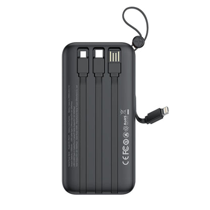 XO PR279 Powerbank με Καλώδια USB-A Type-C Micro & Lightning 20.000mAh