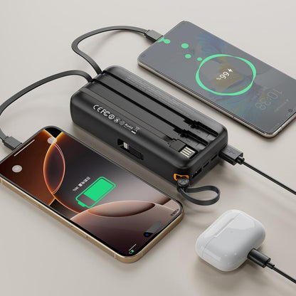 XO PR279 Powerbank με Καλώδια USB-A Type-C Micro & Lightning 20.000mAh