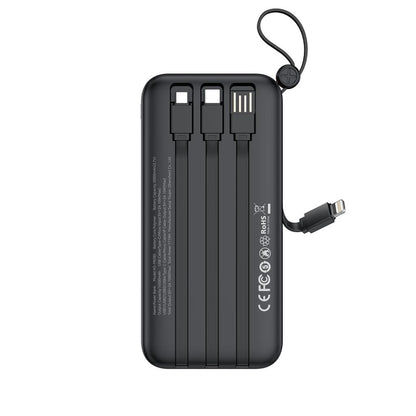 XO PR280 Powerbank με Καλώδια USB-A Type-C Micro & Lightning 30.000 mAh