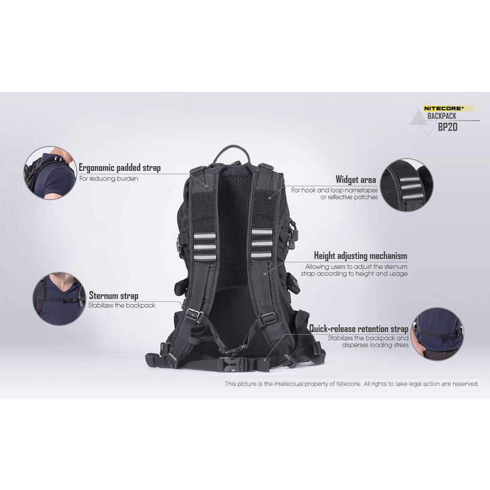 Nitecore Σακίδιο Πλάτης BP20 Μαύρο