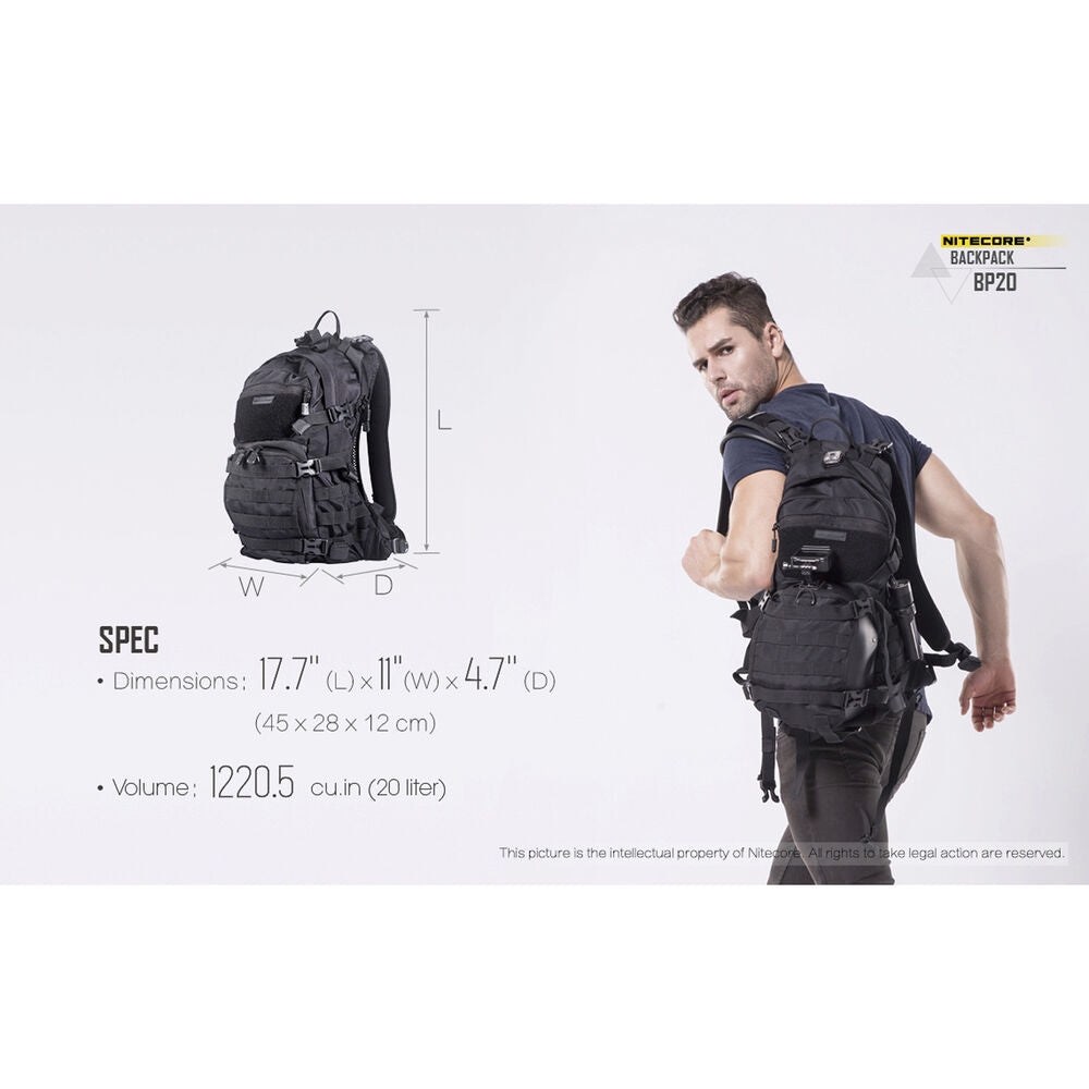 Nitecore Σακίδιο Πλάτης BP20 Μαύρο