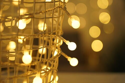 Modee Lighting Χριστουγεννιάτικα Λαμπάκια LED Τύπου Berry με Τροφοδοτικό (100LED/10m/10cm) Θερμό Λευκό