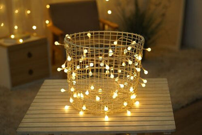 Modee Lighting Χριστουγεννιάτικα Λαμπάκια LED Τύπου Berry με Τροφοδοτικό (100LED/10m/10cm) Θερμό Λευκό