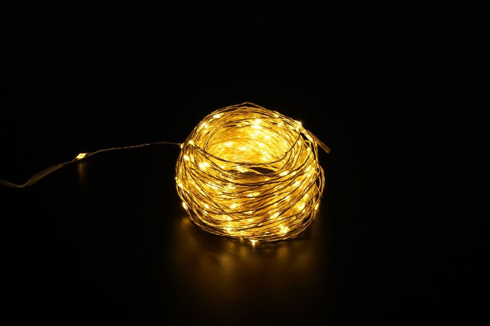 Modee Χριστουγεννιάτικα Λαμπάκια LED με Χάλκινο Σύρμα Μπαταρίας C1010 (50LED/5m/10cm) Θερμό Λευκό