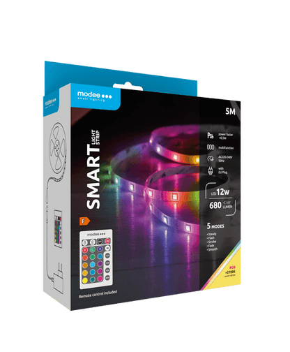 Modee Smart Ταινία LED 12W IP20 2700K & RGB 680lm με Τηλεχειριστήριο 5m