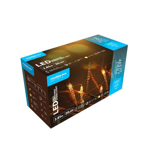 Modee Χριστουγεννιάτικα Φωτάκια LED (20LED/2.85m/15cm) Θερμό Λευκό