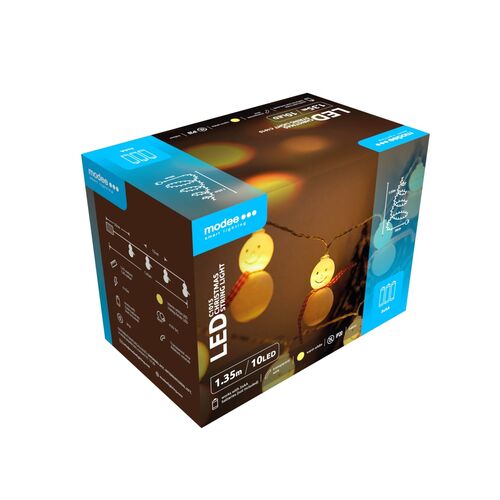 Modee Χριστουγεννιάτικα Φωτάκια LED Μπαταρίας (10LED/1,35m/15cm) Θερμό Λευκό