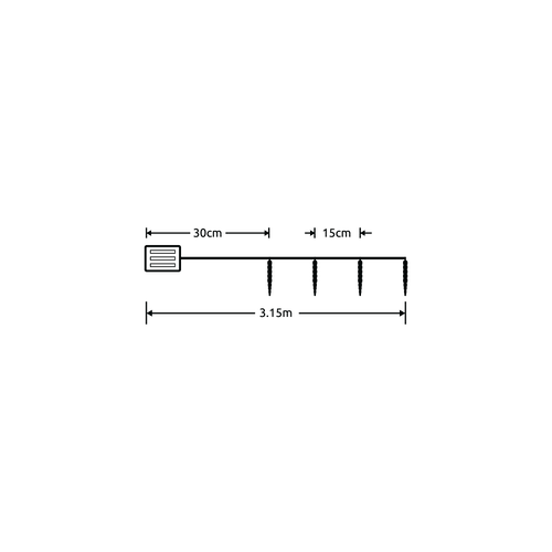 Modee Χριστουγεννιάτικα Φωτάκια LED (20LED/2.85m/15cm) Θερμό Λευκό