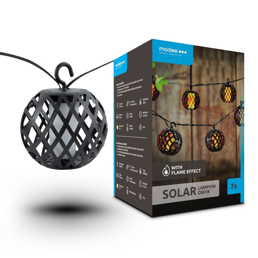 Modee Lighting LED Ηλιακή Γιρλάντα με Εφέ Φλόγας
