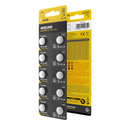 Technik Αλκαλικές Μπαταρίες Κουμπιά Platinum AG12 / LR43 / 186 / 386 1.5V B10