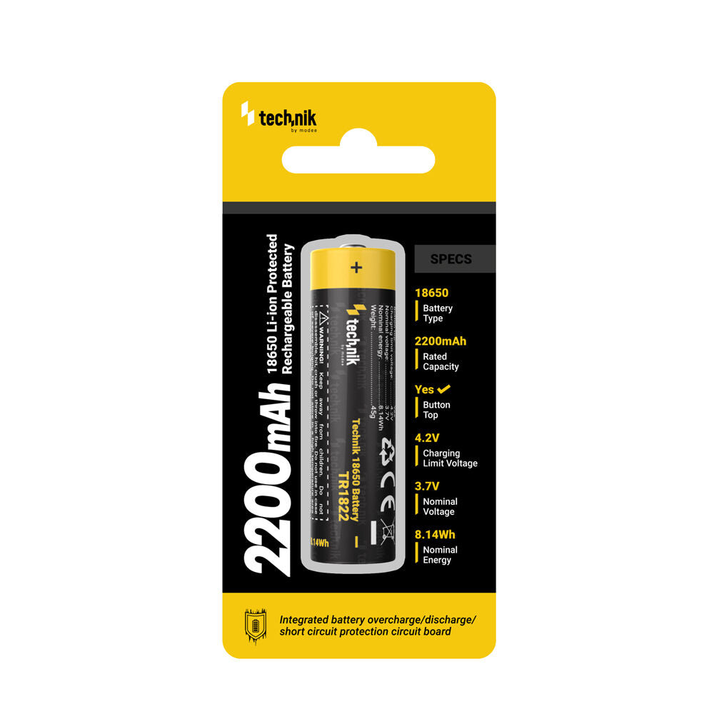 Technik Επαναφορτιζόμενη Μπαταρία 18650 TR1822 2200mAh 3,7V B1
