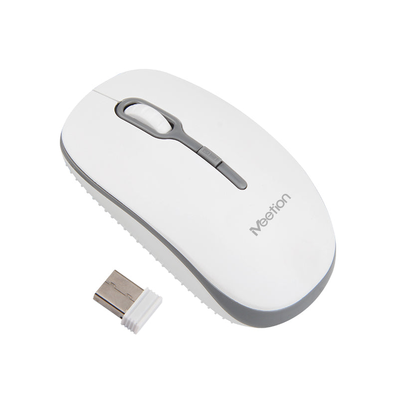 Meetion MT-R547 2.4G Ασύρματο Ποντίκι / Άσπρο + Γκρι