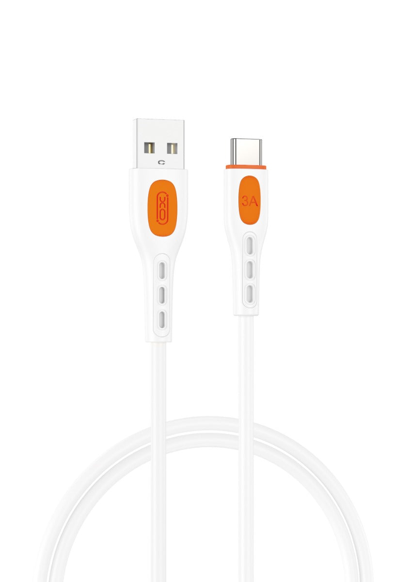 XO NB280 Καλώδιο δεδομένων Type-C 1M 3A Λευκό