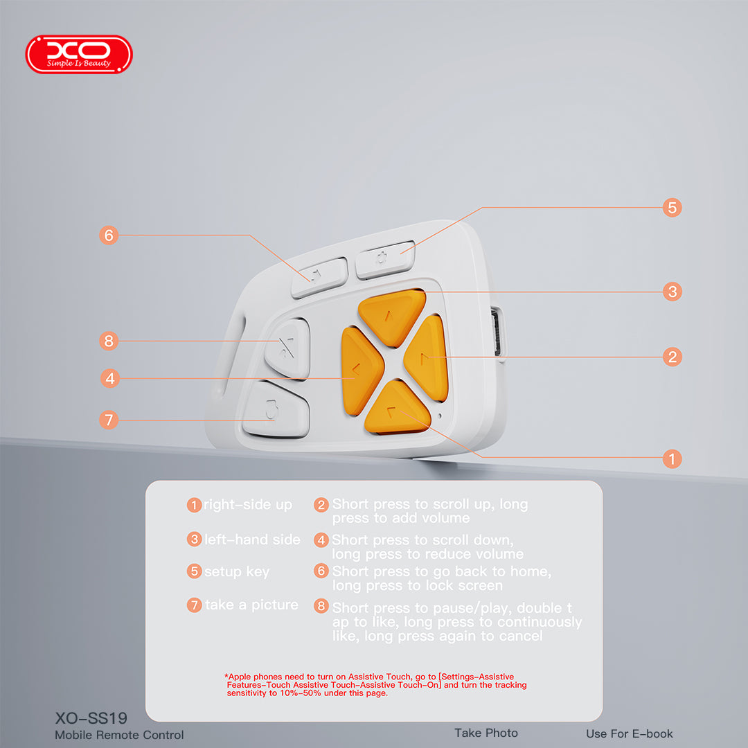 XO SS19 Πολυλειτουργικό Τηλεχειριστήριο Κινητού με Bluetooth